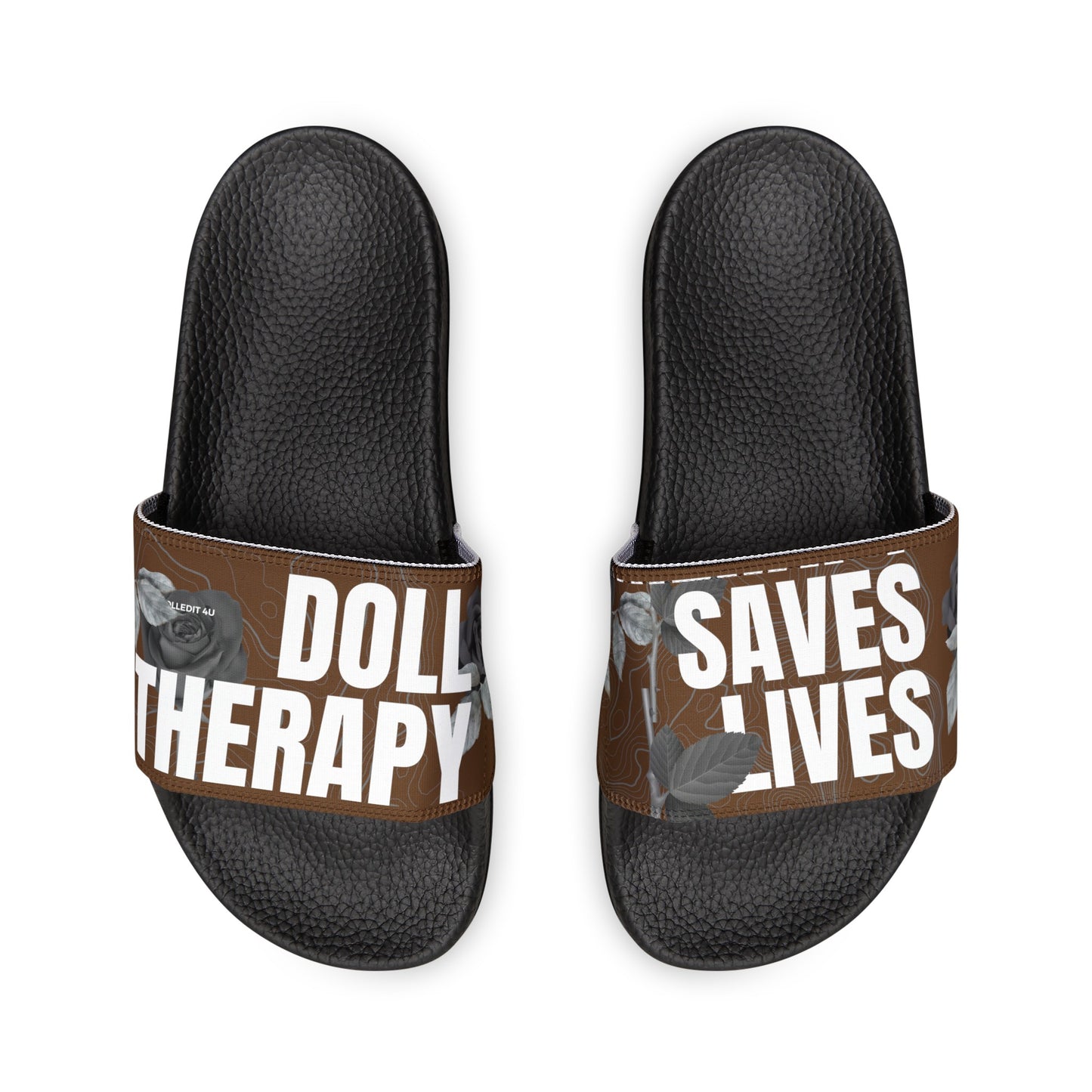 Brown Doll Therapy Saves Lives Slide Sandals