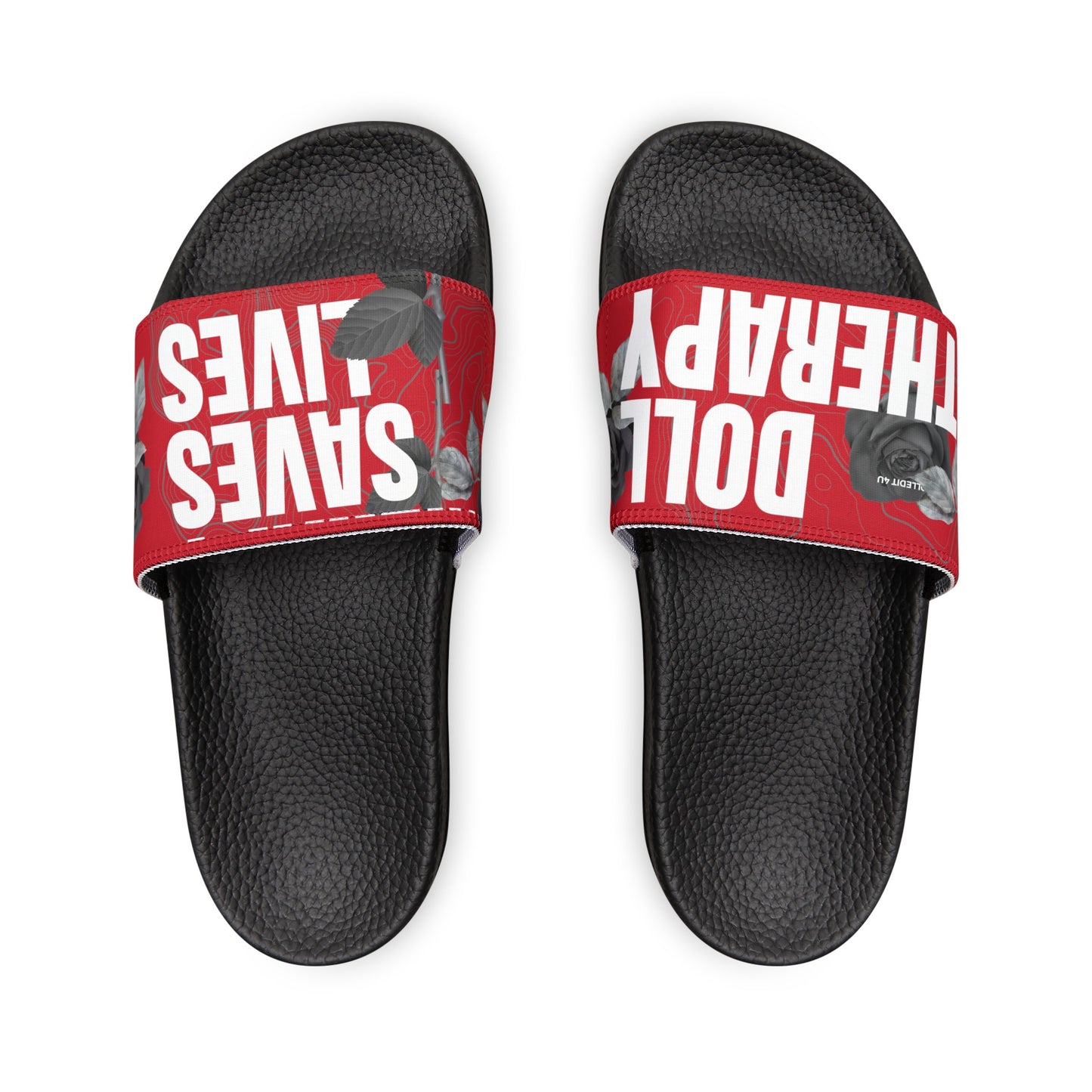 Red Doll Therapy Saves Lives Slide Sandals