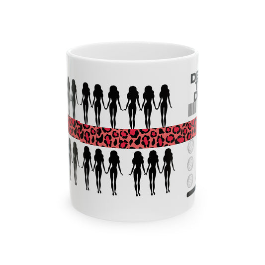 DEEPER THAN DOLLS  Happy Mail Edition (Pink Cheetah) Ceramic Mug, (11oz, 15oz)