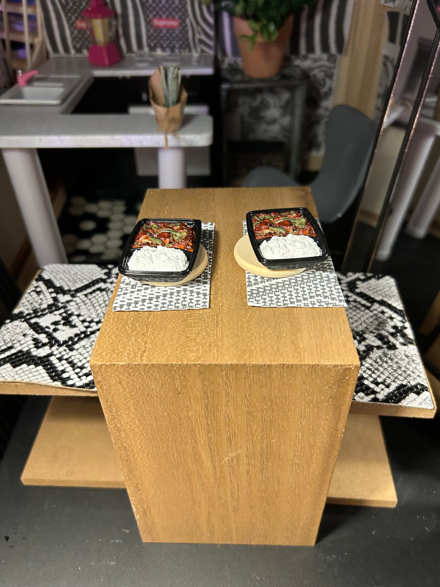 Dollhouse Table and two chairs set